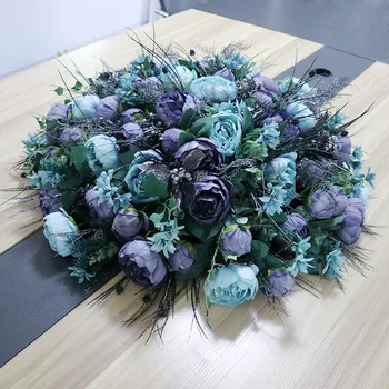 

Original Semi-Circular hui yi zhuo hua Simulation Autumn Peony Hotel round Table Flower Stage Decoration Disk Size