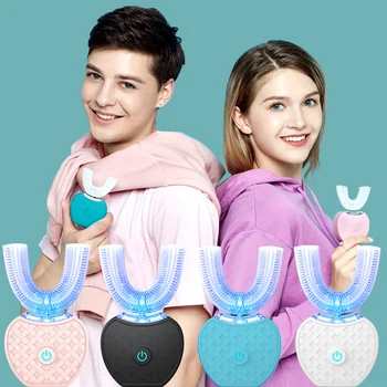 

VIP 360 Degree Automatic Sonic Electric Toothbrush Silicone Ultrasonic Electronic Tooth Brush Rechargeable 4 Mode Teeth Cleaner