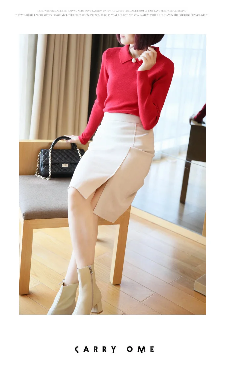 Autumn and winter doll collar bottoming loose sweater Ms. cultivating long-sleeved pullover autumn new women