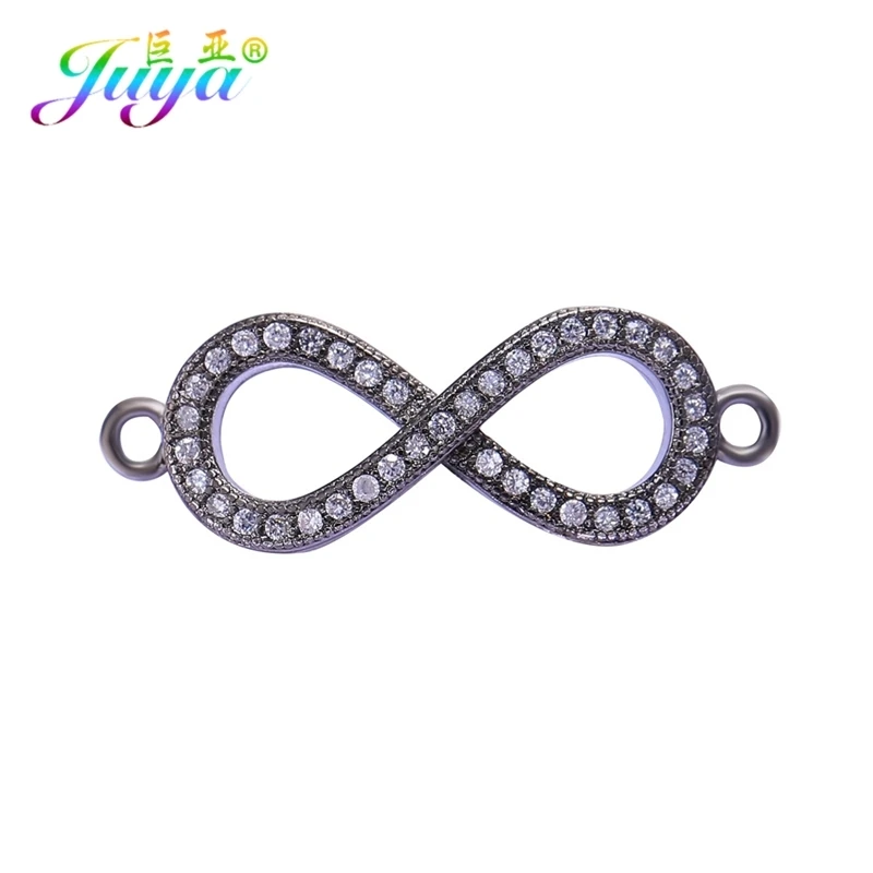 Metal Black Juya DIY Ювелирные изделия фурнитура поставки золото/серебро Бесконечность Крест соединитель подвески для женщин мужчин шарм браслеты Изготовление - Окраска металла: Metal Black