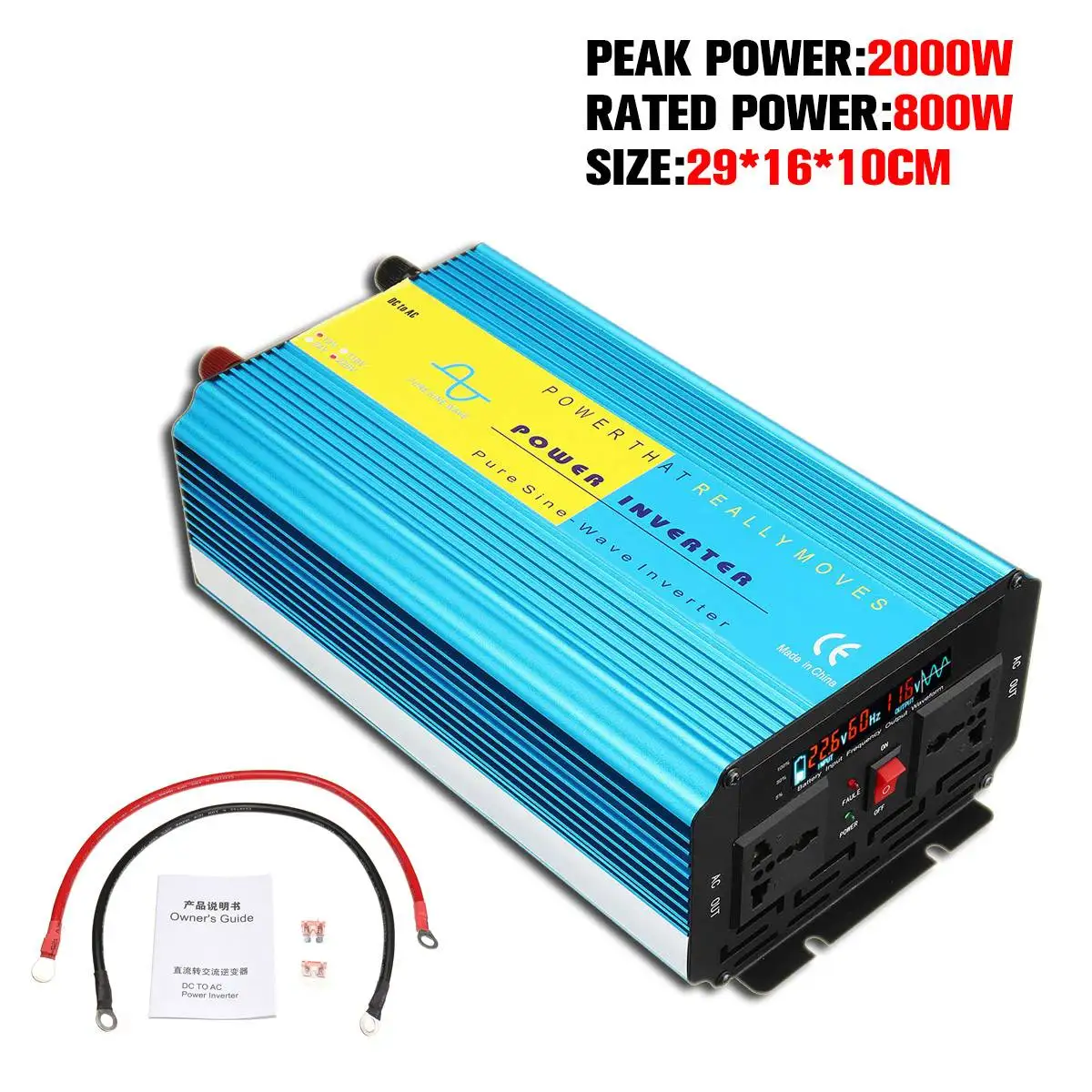 Чистая Синусоидальная волна инвертор 12В 220V 6000W 5000W 4000W 3000W 2000W Pe ak Напряжение ТРАНСФОРМАТОР ПРЕОБРАЗОВАТЕЛЬ 12V 110V 60Hz Солнечный инвертор - Цвет: P eak 2000W