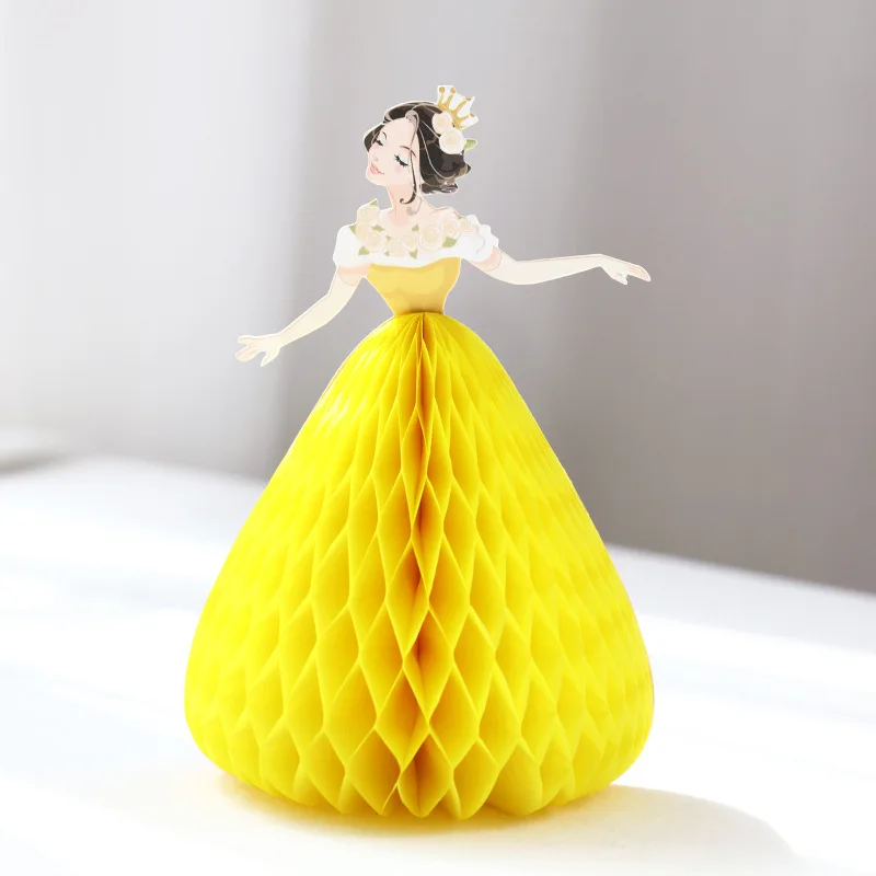 

1PC 3D Dance Princess birthday cartoon Anime kid greeting card Valentine's Day New Year Thanksgiving paper invitation card