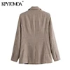 KPYTOMOA Women 2022 Fashion Office Wear Double Breasted Blazers Coat Vintage Long Sleeve Pockets Female Outerwear Chic Tops ► Photo 2/6