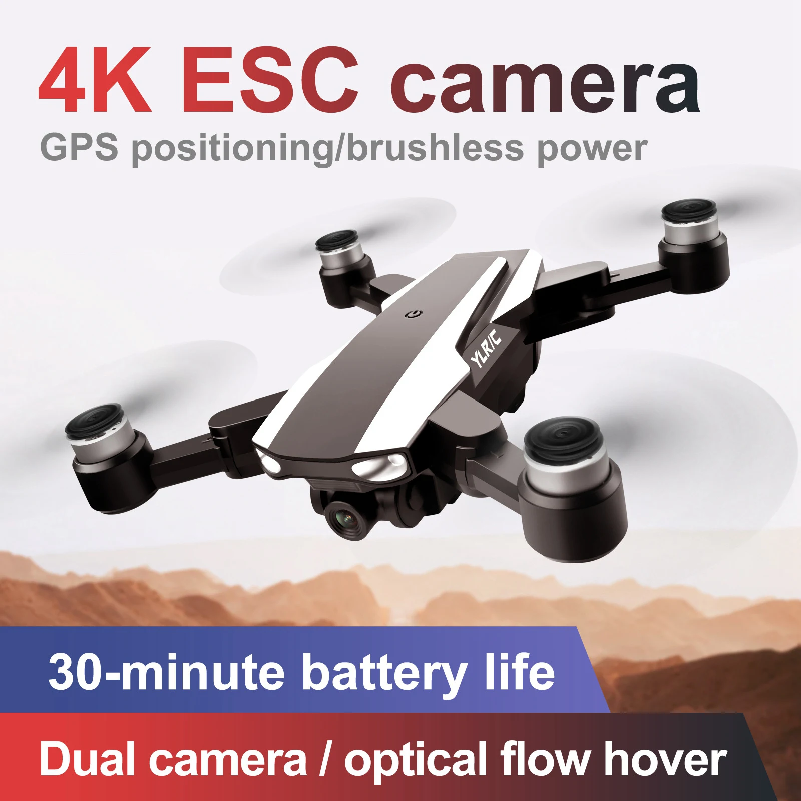 Pro Drone GPS Quadcopter with Dual Camera 4K/ 1080P HD  Quadcopter Brushless Motor
