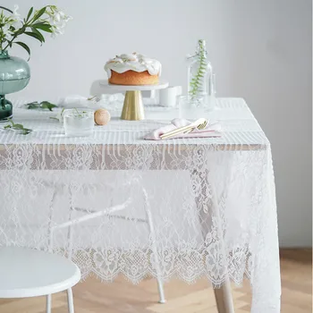 

Nordic Country Vintage White Lace Tablecloth Covered Napkin Manteles Para Mesa Rectangulares En Tela Kitchen Table Coffe Table