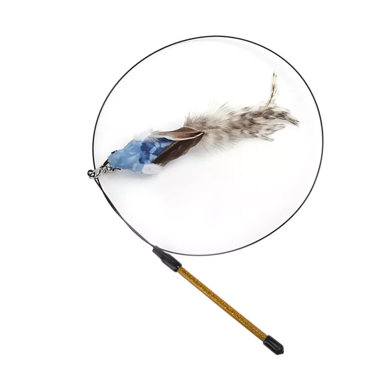 Suction Cup Simulation Bird Interactive Cat Toy Detachable Replacement Feather Bird for Kitten Teaser Play Chase Cat Stick Toys 