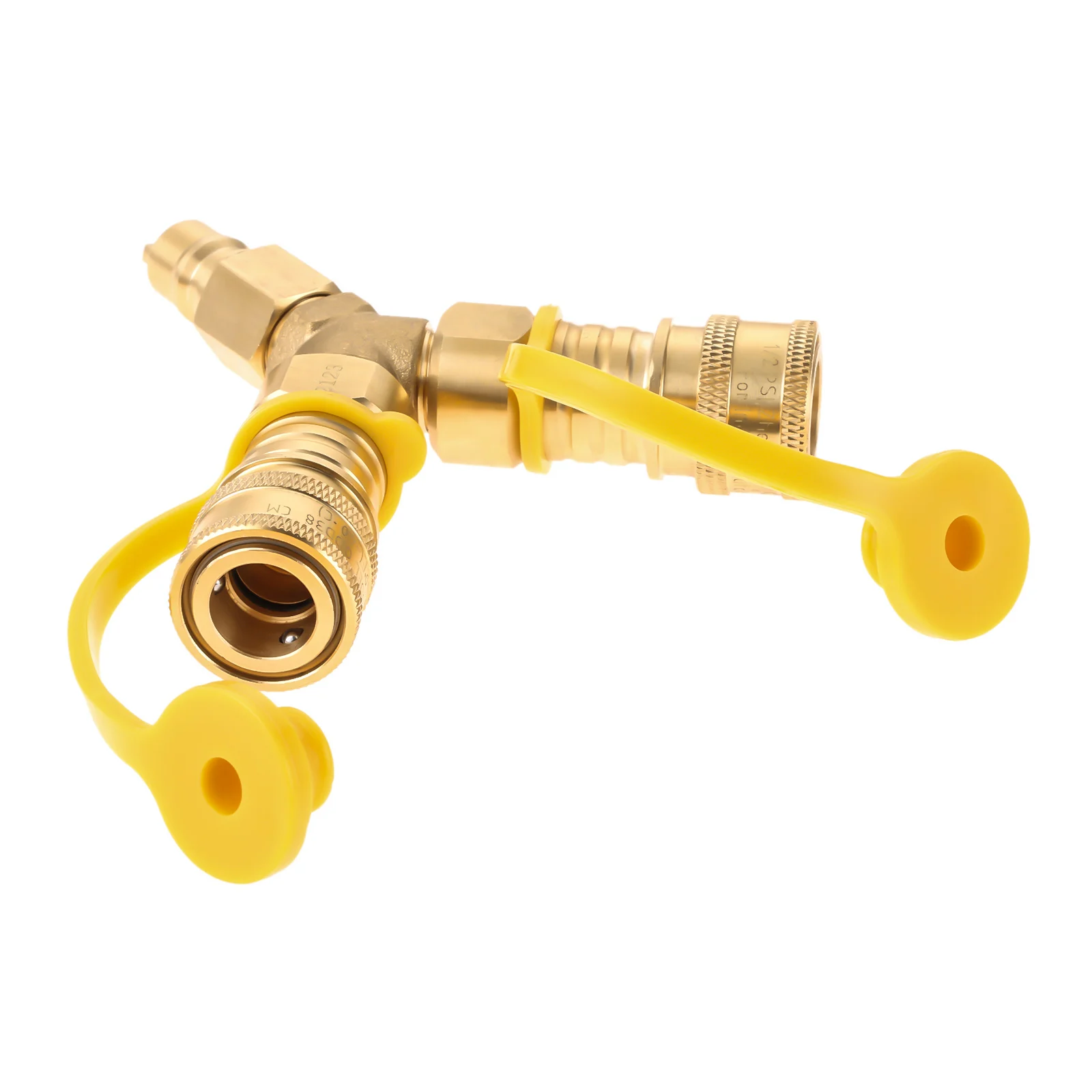 3/8 Inch Y-Splitter Natural Gas Quick Connect Adapter for Weber Natural Gas Grill Generator Patio Heate Pizza Oven Patio Firepit