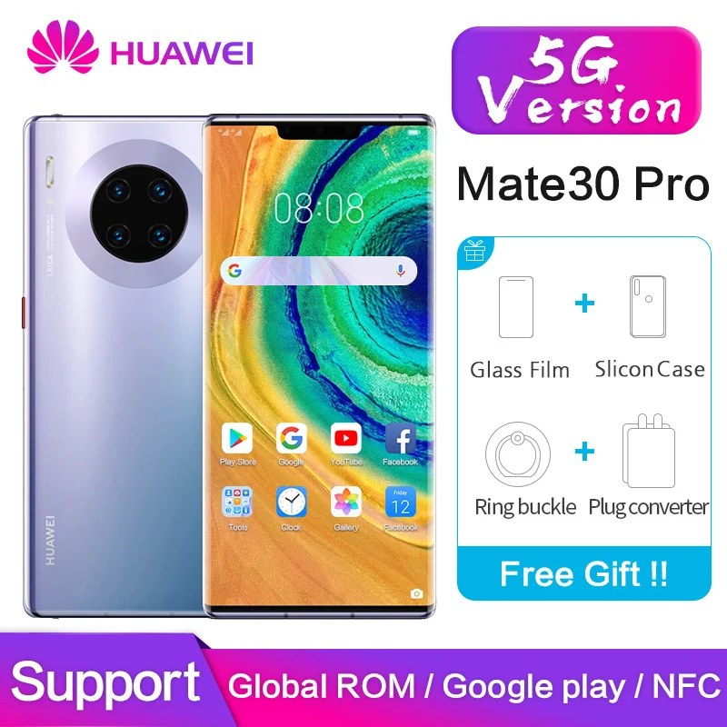 Оригинальный huawei mate 30 pro 5G версия с глобальной ПЗУ NFC Google Play mate30pro 40MP + 40MP + 32MP 6,53 дюймов Kirin 990 Мобильный телефон