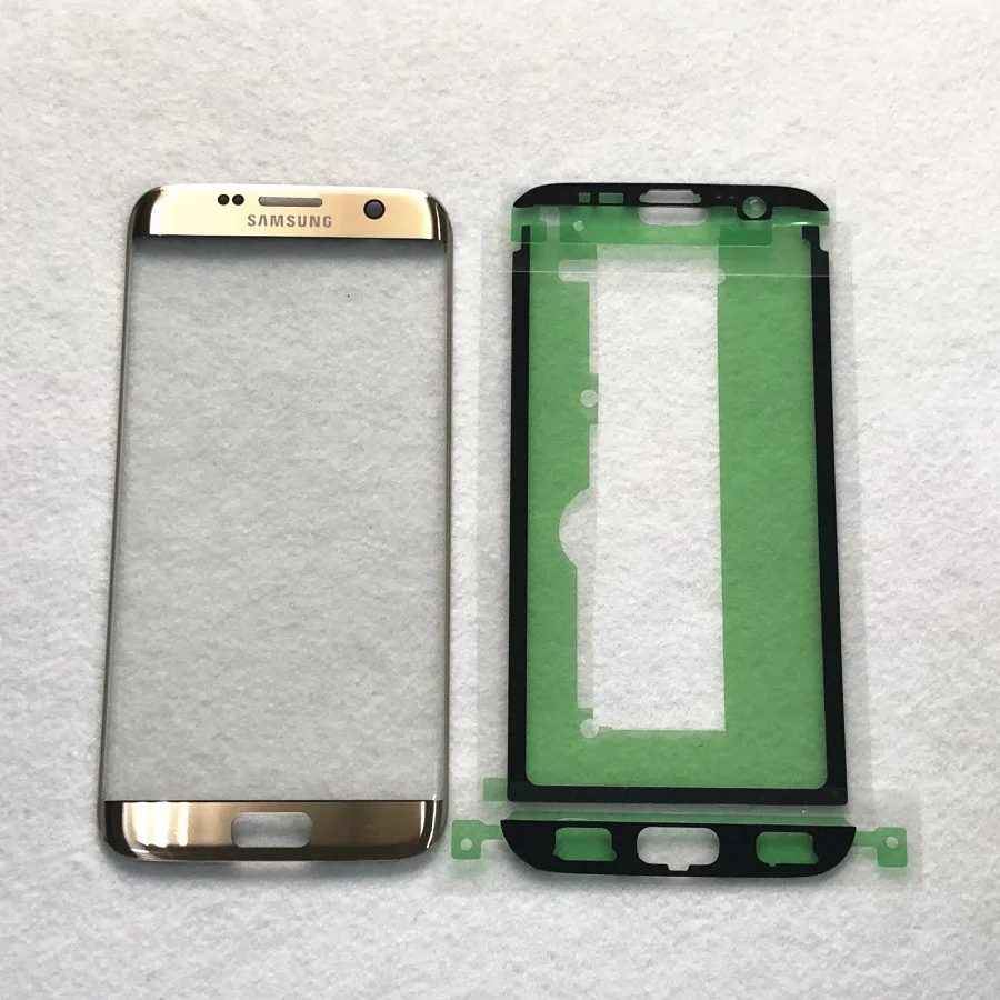 S7 Edge Gold Для samsung s7 edge G935 G935F G935FD ЖК-дисплей внешняя Сенсорная панель Замена стеклянного экрана S7Edge передняя стеклянная линза+ наклейка - Цвет: S7 Edge Gold