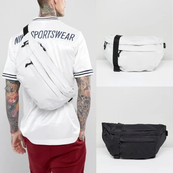 

Pat&hap 2019 New Canvas Crossbody Bag for Men&women Unisex Sport Fanny Packs Black Chest Messenger Bags Travel Waist Pouch