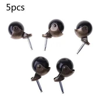 

5PCS Replacement 2 inch Swivel Caster Wheels Antique Brass Ball Caster with Long Stem Total 330lbs Capacity for Furniture