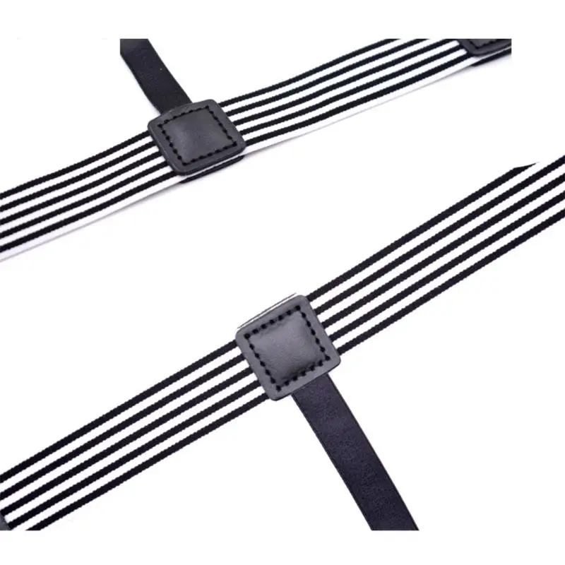 2Pcs Men Shirt Belt Non-slip Clips Stripe Keep Remains Leg Thigh Garters Suspend A69C