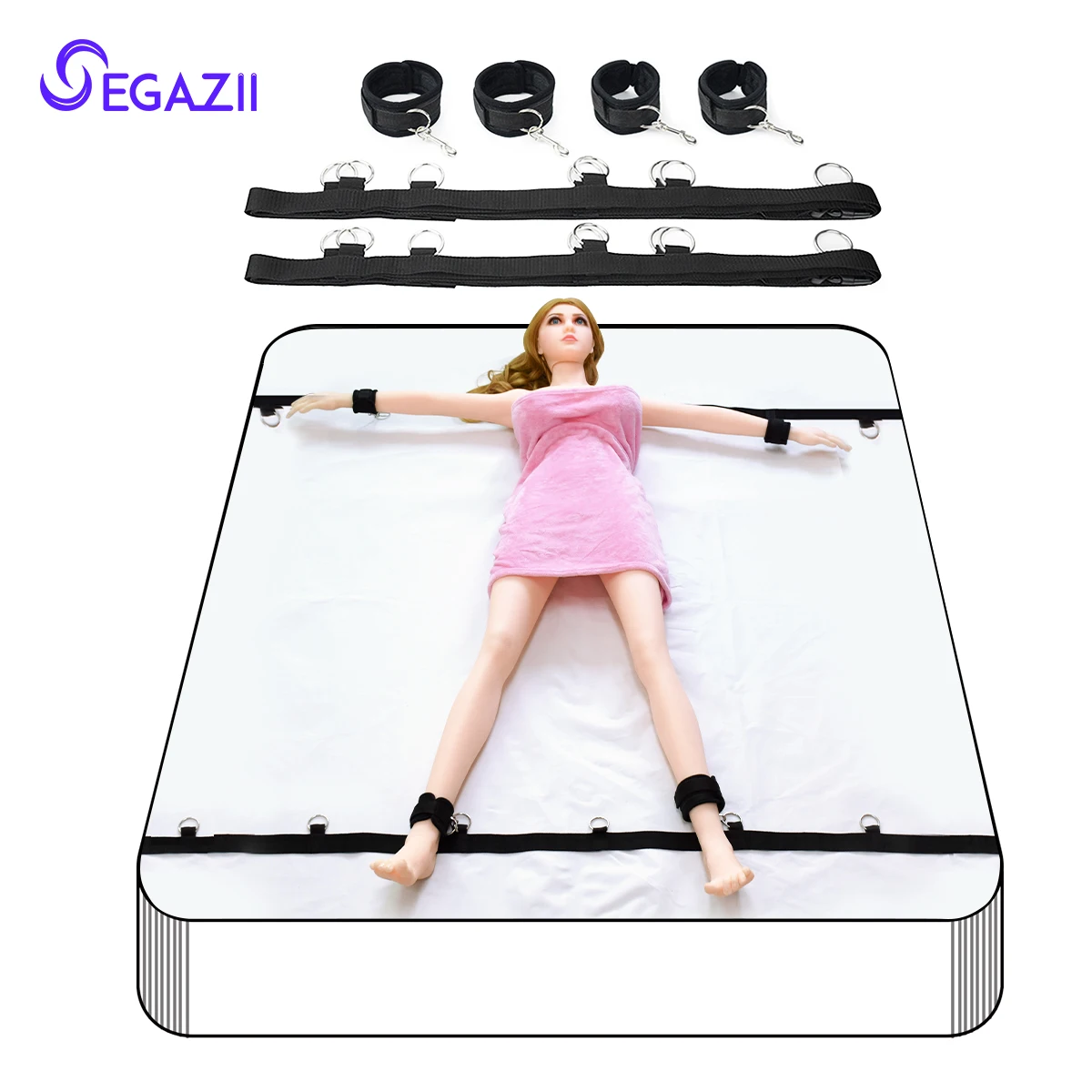 SEGAZII BDSM Bondage Set Adult Games Hand Cuffs Foot Cuff Whip Rope Couples SM Toys Can Be Adjust Sex Products | Красота и здоровье