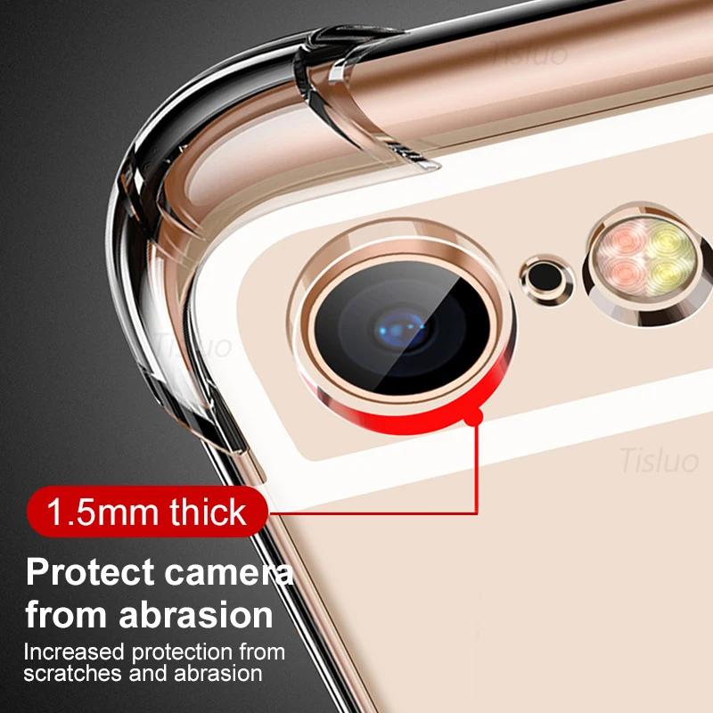 Противоударные силиконовые чехлы для телефонов iPhone 7, 8, 11 Pro, прозрачные мягкие чехлы из ТПУ для iPhone X, XR, 6, 6 S, полное покрытие, кристально чистый