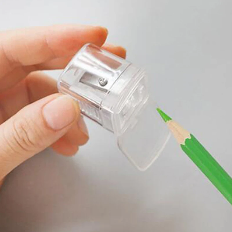 1 Pcs Transparent Pencil Sharpener School Manual Pencil Cutting Stationery Office Rotary Sharpener Supplies