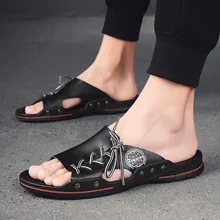 Г. Летние мужские сандалии Нескользящая мужская повседневная обувь мужские сандалии классные тапочки дышащие Тапочки