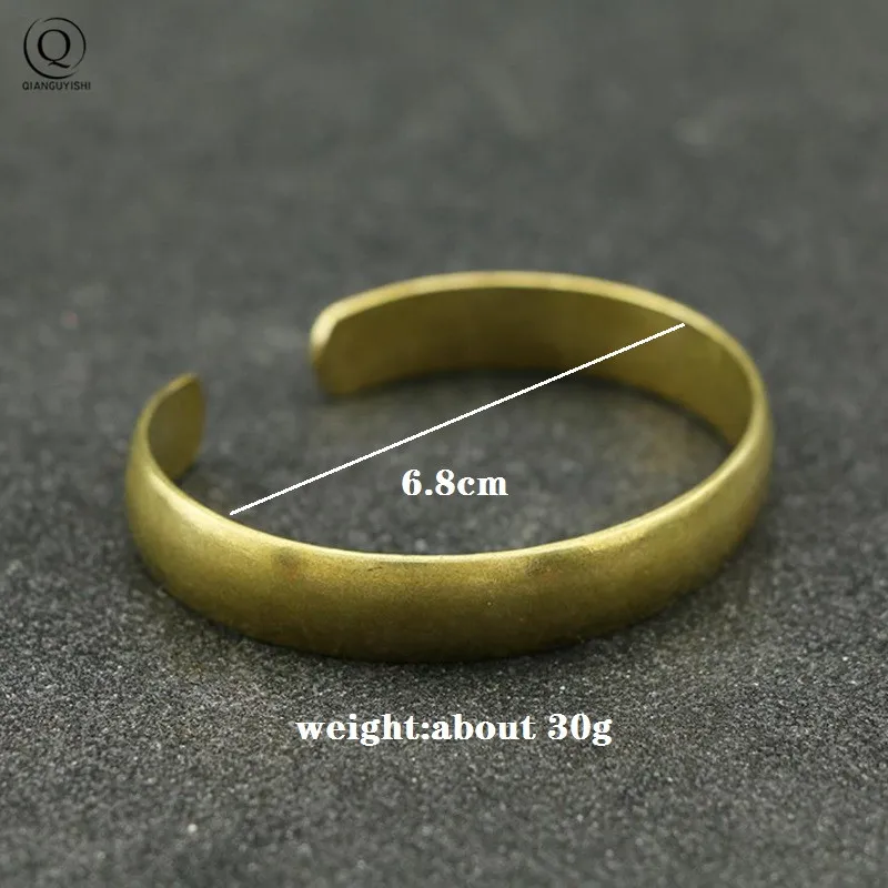 Vintage Brass Royal Bangles Lady Cuff Bracelet Glossy Pure Copper Ancient Women Wristbands Jewelry Girlfriend Christmas Day Gift bangle bracelet