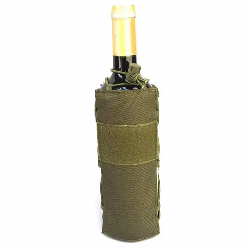 Тактика держатель бутылки питьевой бутылки мешок нейлон Molle держатель бутылки воды Прочный для езды на велосипеде Бег Спорт на открытом воздухе-зеленый