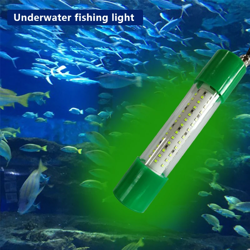 DC 12V 100W 96LED 5M Wire Green White Blue Yellow IP68 LED Fish Attracting  Lure Submersible Underwater Fishing Light - AliExpress