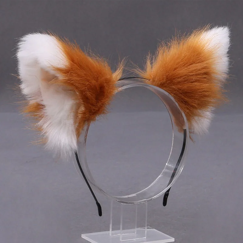 Cosplay Cute Cat Fox Fur Ear Hair Hoops Anime Lolita Hairband Fur Headbands Clip Women Girl Hair Accessories Ear Band