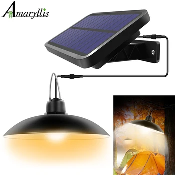 

Solar Pendant Lights Outdoor Hanging Shed Solar Lamp Barn 16 LED light for Kitchen Garden Yard Patio Balcony Home Auto On/Off