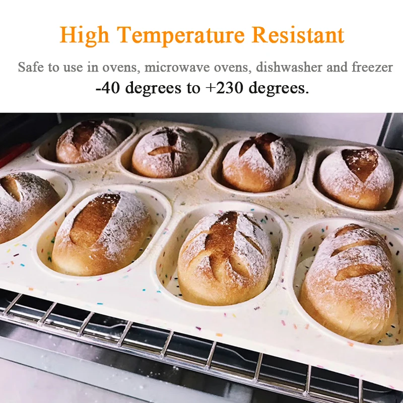 Силиконовая французский хлебные формы 8 полости Мини Противень DIY антипригарная