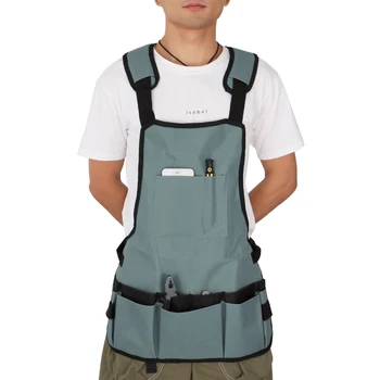 

1 PC Practical Apron Waterproof Durable Multifunctional pockets Adjustable Coffee Garden Tool Apron for Garden Workers Cleaner
