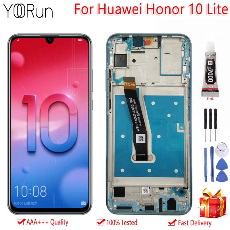 

6.21" Original Display For Huawei Honor 10 Lite HRY LX1 LX2 LCD Touch Screen With Frame Digitizer Assembly Replacement Free Tool