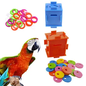

Bird Parrot Color Separation Coin Box Intelligence Develop Training Puzzle Toys for Macaw African Greys
