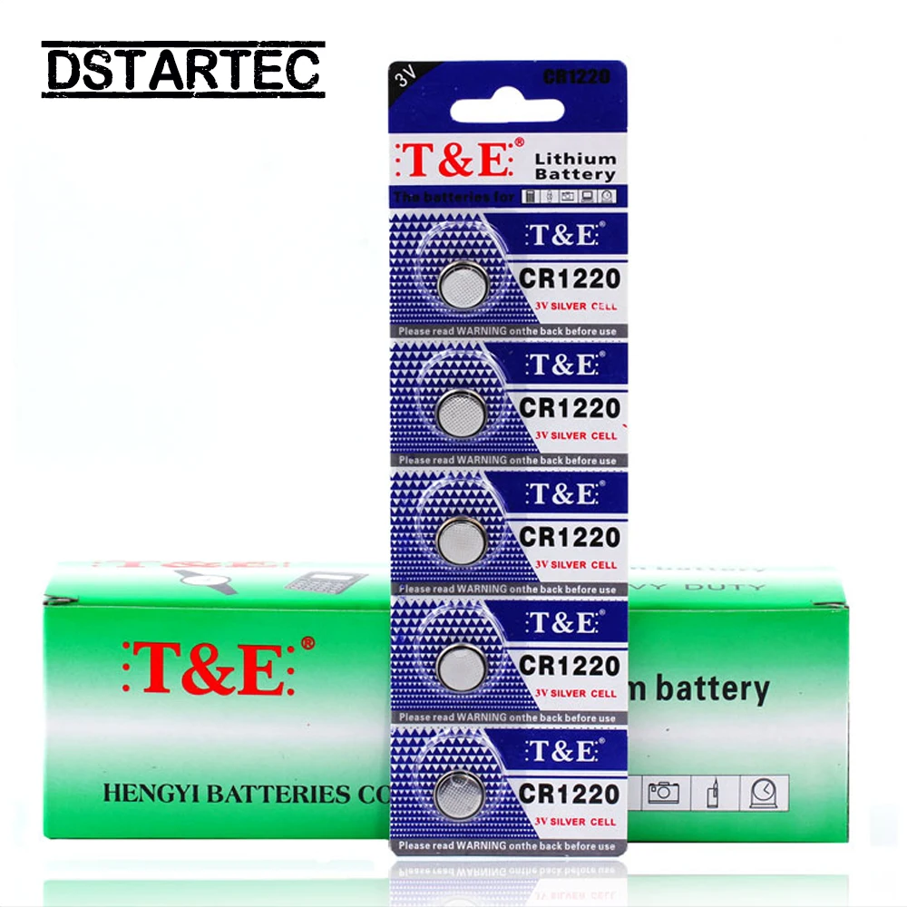 5PCS CR1220 3V Lithium Button Battery BR1220 LM1220 DL1220 CR 1220 L04 Coin Cell Batteries For Watch Remote Toys; 30mAh Battery