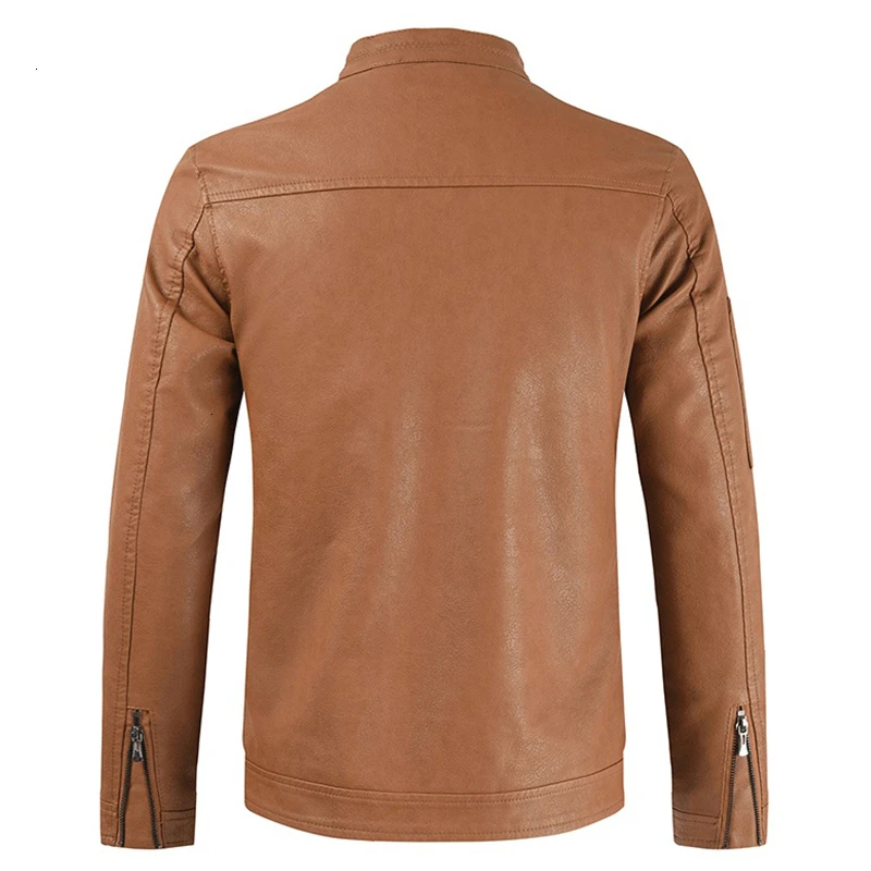 Men Winter Brand New Casual Vintage Warm Fleece Leather Jackets Coat Men Outfit Fashion Pockets Motor Leather Jacket Men