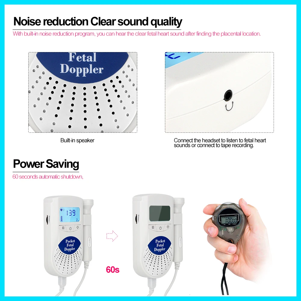 Doppler Fetal Heart Rate Monitor & Gel Heart Beat Pregnancy Baby Fetal  Sound Heart Rate Detector LCD Curve Display No Radiation - AliExpress