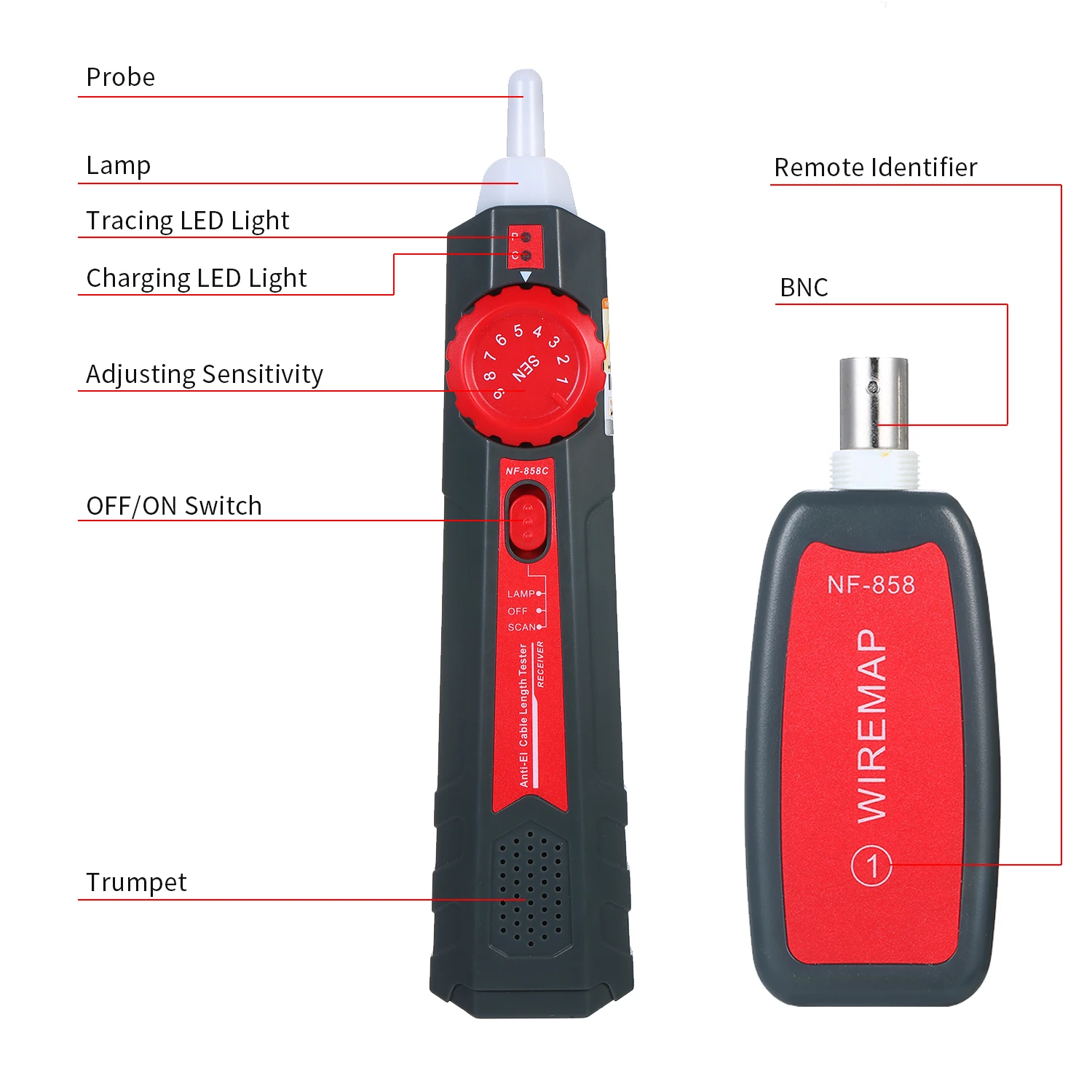 Wire Tracker Electrical Line Finding Testing Cable Tester Handheld Line Finder Cable Detector Wire Measuring Instrument