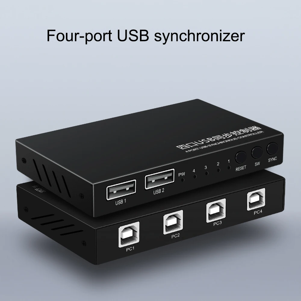 4 Port Video Display USB Switch KVM Switcher Splitter Box Keyboard Mouse Synchronizer Controller | Компьютеры и офис
