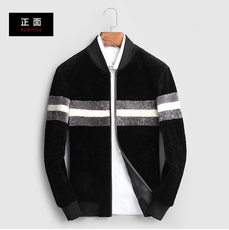 Real Fur Coat Men Sheep Shearing Winter Coat Men Wool Coat Korean Baseball Jacket for Mens Clothing Casaco 17094 YY1129