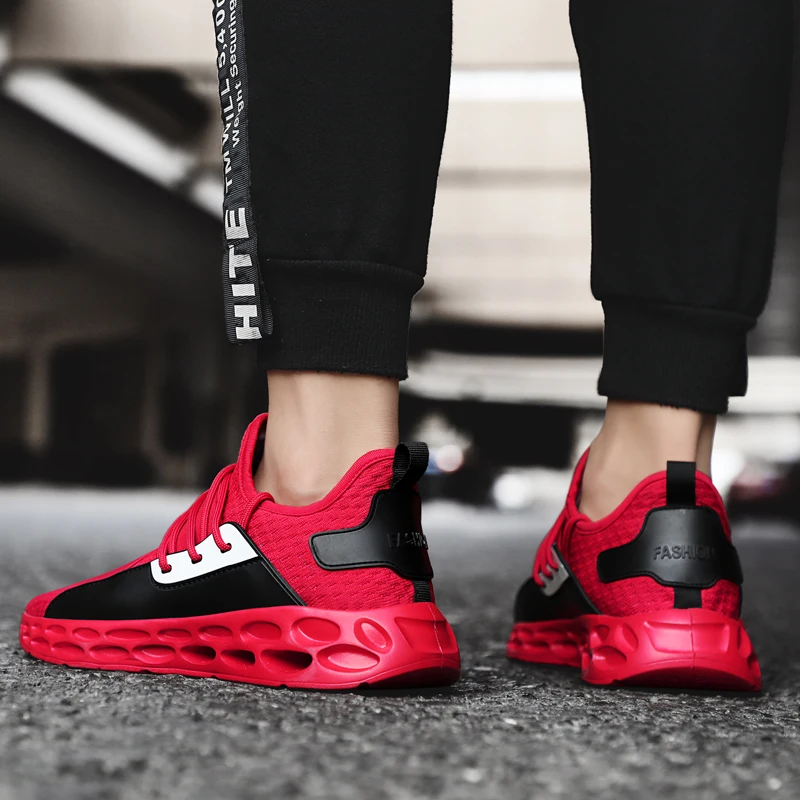 Стильная Всесезонная спортивная обувь для мужчин; дышащая легкая спортивная обувь; цвет черный, красный; мужские спортивные кроссовки; Betis Zapatillas
