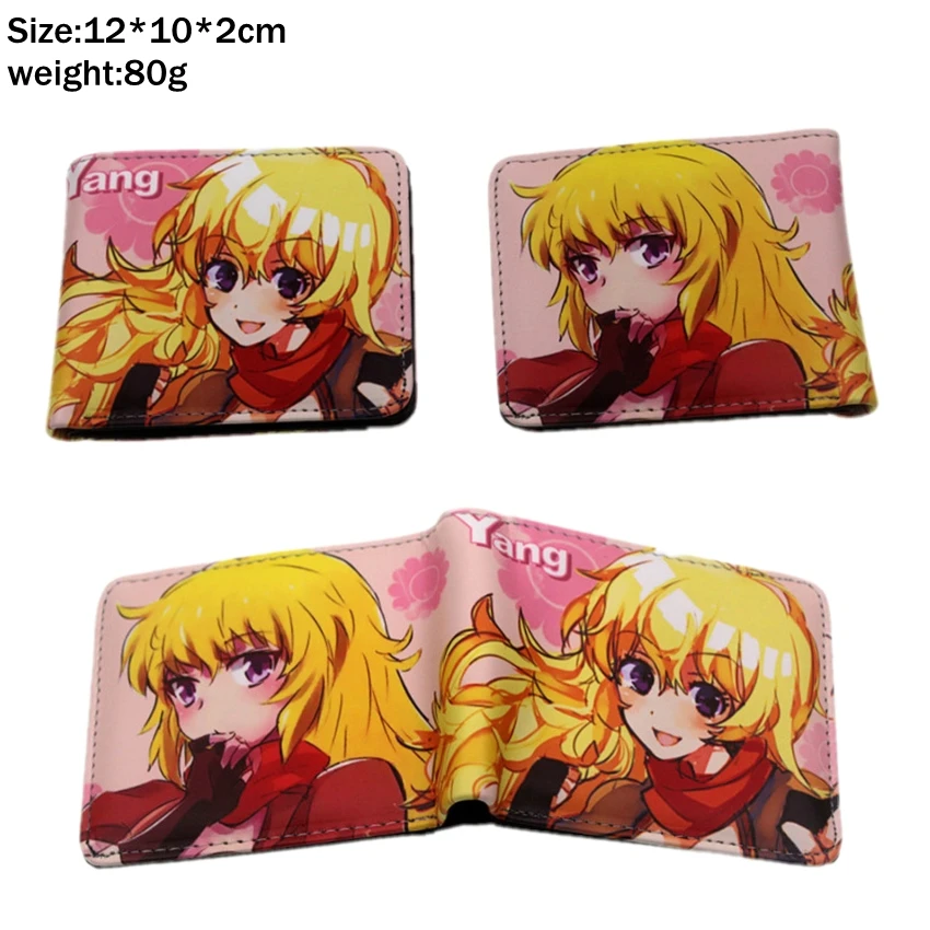 E Аниме RWBY Рубиновая Роза pu кошелек Мальчики Девочки монета карман короткий двойной держатель для карт слой кошелек Студенческая Кожа Косплей кошелек - Цвет: E