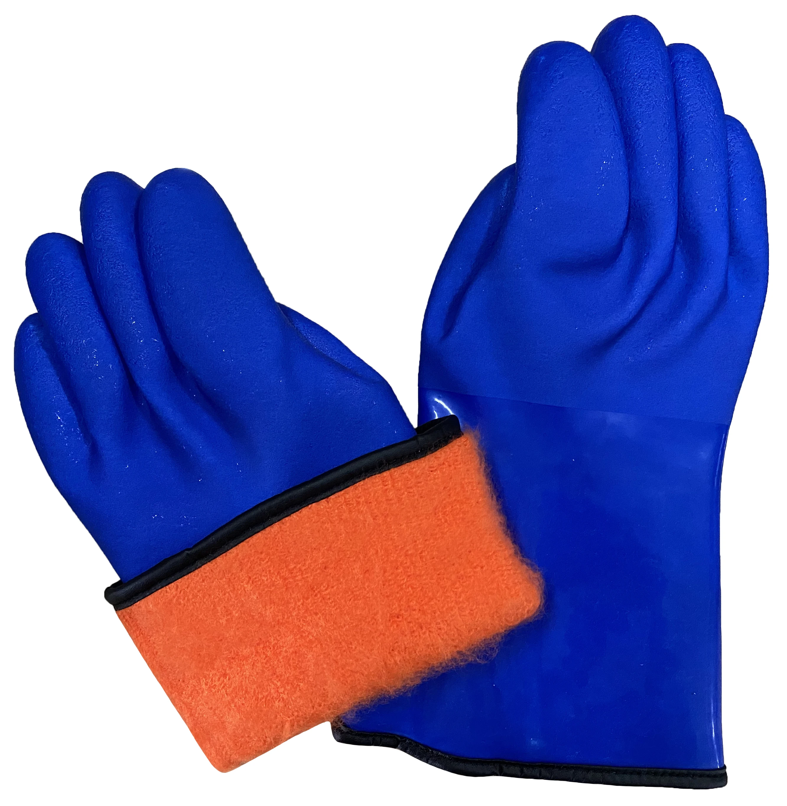 Warm Insulated Cashmere Chemical Proof Outdoor Oil Resistant Skiing Anti Cold Thermal PVC Safety Work Glove For Winter Fishing 6