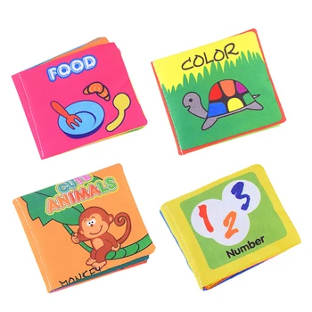 

4 Style Baby Toys Soft Cloth Books Rustle Sound Infant Educational Stroller Rattle Toy Newborn Crib Bed Baby Toys 0-36 Months