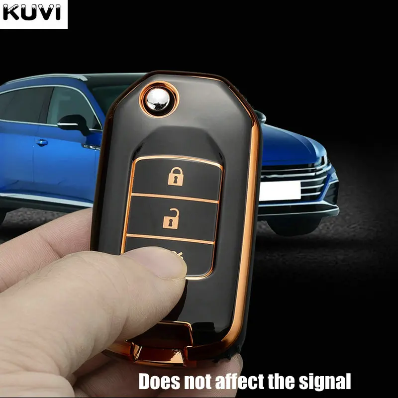 Car Key Case Shell Cover Plating TPU Car Key Case Shell Cover Fob For Honda Civic HRV CRV XRV CR-V Crider Odyssey Pilot Fit Accord Protector Accessories
