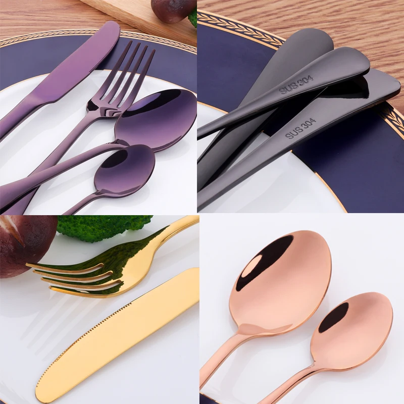 Cutter Besteck Besteckset 4pcs Suppe Kaffee Edelstahl Geschirr Utensilien Cutter Besteck Besteckset 4pcs Suppe Kaffee Edelstahl Geschirr Utensilien