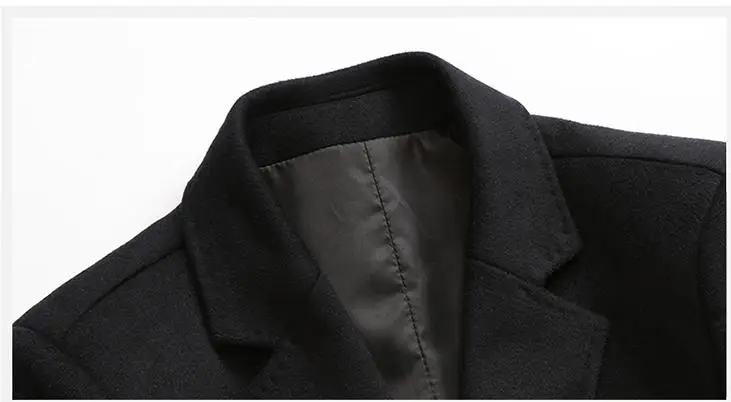 Batmo Новое поступление, зимняя высококачественная шерстяная Повседневная Длинная Мужская куртка, Мужская зимняя теплая куртка, большие размеры M-4XL 1880