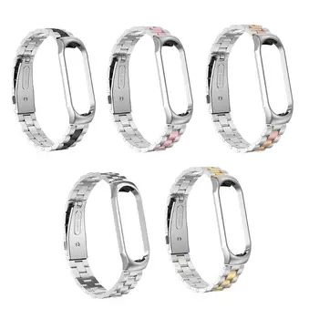 

Metal Strap Wrist Strap Replacement Stainless Steel Wristband Bracelet Watch Strap+Frame for Xiaomi Miband 3 4