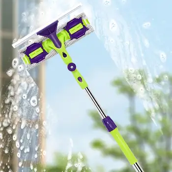 

Double-Sided Cleaning Brush Window Wiper Telescopic Rod Glass Cleaning Window Brush Convenient And Adjustable Long Handle Wiper