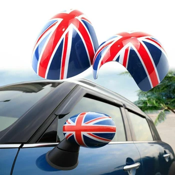 

Car Door Side Red/Blue UK Flag Mirror Covers for Mini Cooper R55 R56 R57 R58 R60 R61 Power Fold Mirror