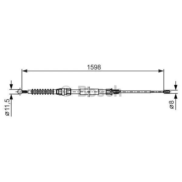 Трос ручного тормоза VW JETTA 10- 1598/827мм BOSCH 1 987 482 379