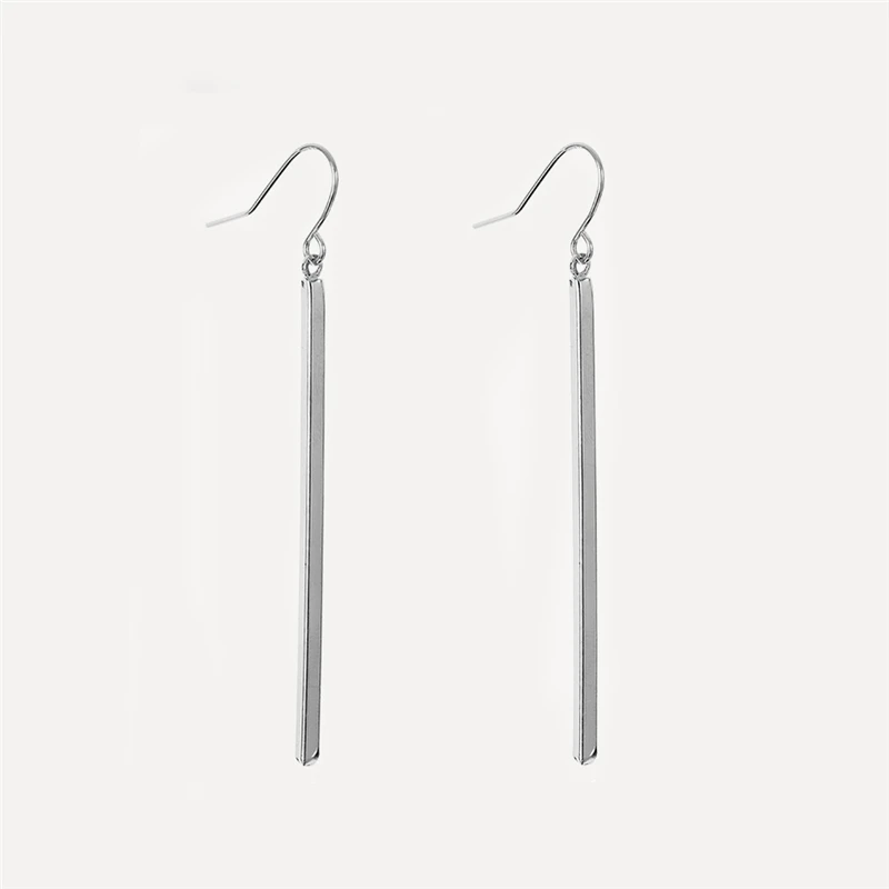 2 шт. прямые Висячие тонкие пирсинг для ушей из нержавеющей стали металлические