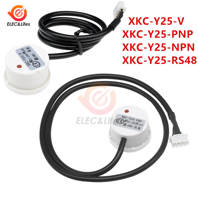 DC 5V 12V 24V XKC Y25 T12V Non-Contact Liquid Level Sensor Switch Outer Adhering Type Water Level Sensor NPN PNP RS485 Y25-V water level switch liquid level monitor