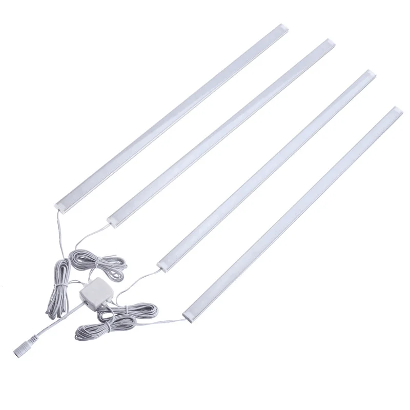 LWARML new 4 piece 50CM cabinet bottom light DC12V kitchen lamp 1000LM LED hard light tube bedroom wardrobe counter stair light