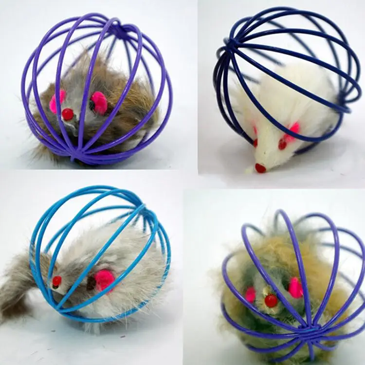 1Pcs Random 6cm Cat Toy Ball Interactive Cat Toys Play Chewing Rattle Scratch Mouse Ball Training Pet Supplies